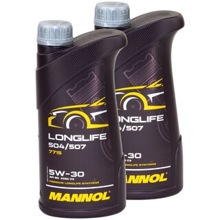 Motoröl Motor Öl MANNOL 5W30 Longlife API SN 2 X 1 Liter