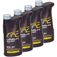 Engineoil Engine oil MANNOL 5W-30 Longlife API SN 4 X 1...