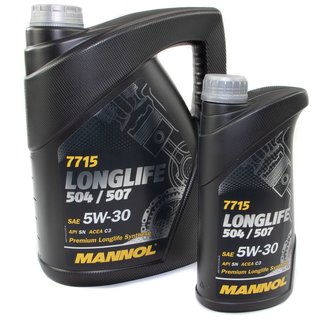 Engineoil Engine oil MANNOL 5W-30 Longlife API SN 5 liters + 1 liter