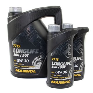 Engineoil Engine oil MANNOL 5W-30 Longlife API SN 5 liters + 2 X 1 liter