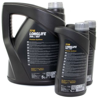 Engineoil Engine oil MANNOL 5W-30 Longlife API SN 5 liters + 2 X 1 liter