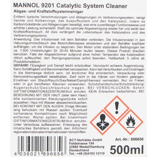 Catalyst System cleaner Exhaustgascleaner MANNOL 9201 3 X 500 ml