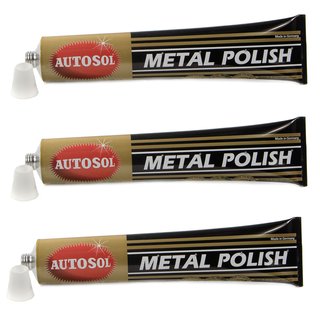 Noble chrome gloss metal polish Autosol 01 001000 3 X 75 ml tube