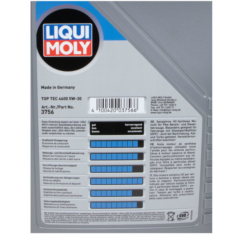 LIQUI MOLY Motoröl Top Tec 4600 5W-30 5 Liter online kaufen im MV, 46,99 €