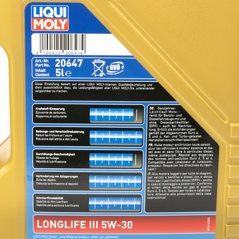 LIQUI MOLY Motoröl Longlife III 5W-30 5 Liter online kaufen im MV, 49,95 €