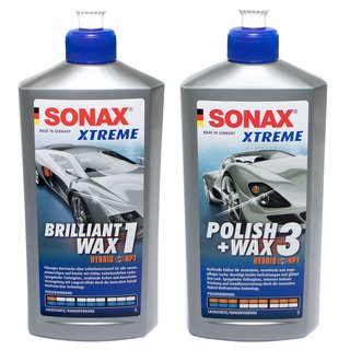Brilliant Wax 1 + Polish & Wax 3 Hybrid NPT XTREME SONAX 500 ml