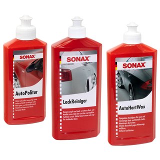 Exterior paint care set 3-piece SONAX cleaner + polish + hard wax