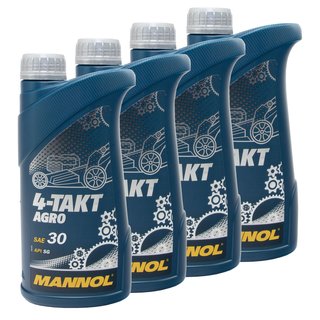 Engineoil Engine oil for 4-stroke tractors lawnmowers Agro SAE 30 MANNOL API SG 4 X 1 liters