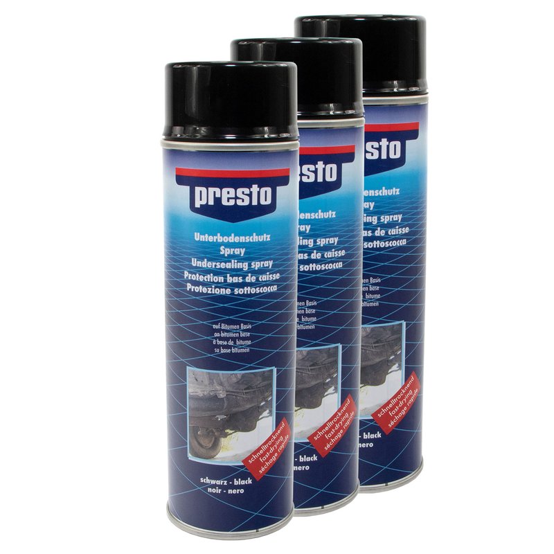 Presto Underbody protection bitumen spray black 306017 3 X 500ml