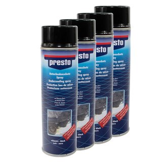 Unterbodenschutz Steinschlagschutz Bitumen Spray Schwarz Presto 306017 4 X 500 ml