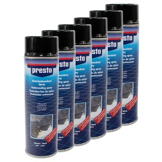 Unterbodenschutz Steinschlagschutz Bitumen Spray Schwarz Presto 306017 6 X 500 ml