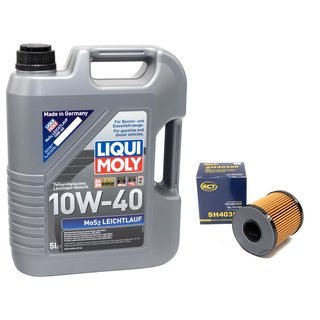 Engine oil set MOS2 low viscosity 10W-40 5 liters incl. Oil Filter SCT SH4035P