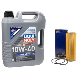 Engine oil set MOS2 low viscosity 10W-40 5 liters incl. Oil Filter SCT SH4036P