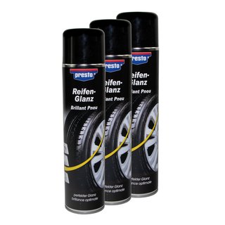 Reifenglanz Spray Reifenpflege Schutz Glanz Versiegelung Presto 383458 3 X 600 ml