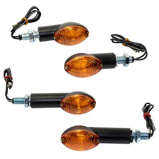 Turn signal set 4 pieces Cat Eye 20 mm + 40 mm black E-approved