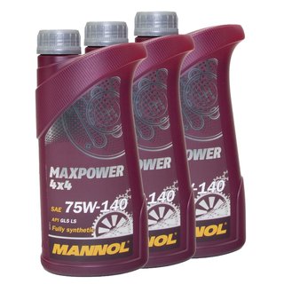 Gearoil Gear Oil MANNOL Maxpower 4x4 75W-140 API GL 5 LS 3 X 1 liter