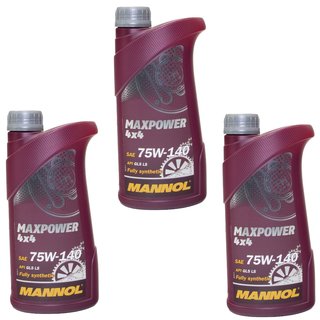 Gearoil Gear Oil MANNOL Maxpower 4x4 75W-140 API GL 5 LS 3 X 1 liter
