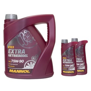 Gearoil Gear Oil MANNOL Extra 75W-90 API GL 4 4 liters + 2 X 1 liter