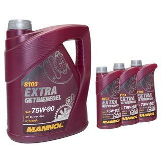 Gearoil Gear Oil MANNOL Extra 75W-90 API GL 4 4 liters + 3 X 1 liter