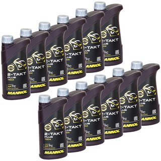 Engineoil mixture oil 2 stroke Plus MANNOL API TC 12 X 1 liters