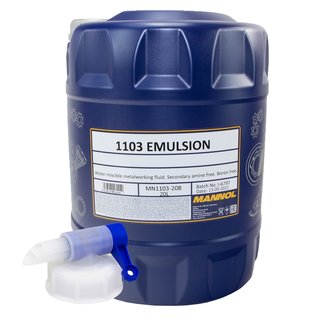 Emulsion cooling lubricant drilling milk MANNOL 20 liters incl. outlet tap