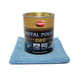 Noble chrome gloss metal polish Autosol 01 001100 750 ml can + Microfibercloth