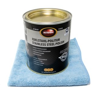 Stainless steel polish Metal polish Autosol 01 001731 750 ml can + microfibercloth