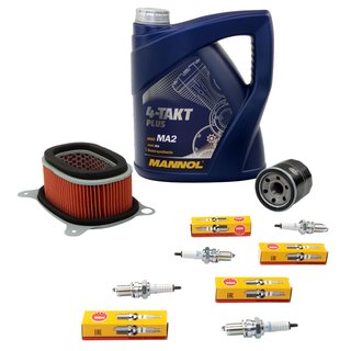 Maintenance package engine oil 4L air filter + oil filter + spark plugs