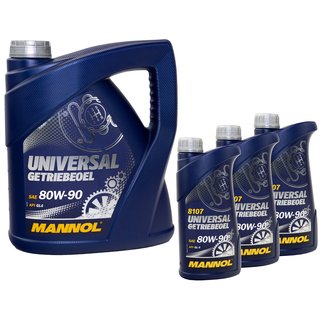Gearoil Gear Oil MANNOL Universal 80W-90 API GL 4 4 liters + 3 X 1 liters