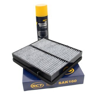 Cabin filter SCT SAK157 + cleaner air conditioning 520 ml MANNOL
