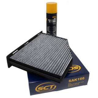 Cabin filter SCT SAK166 + cleaner air conditioning 520 ml MANNOL