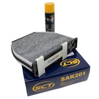 Cabin filter SCT SAK201 + cleaner air conditioning 520 ml...