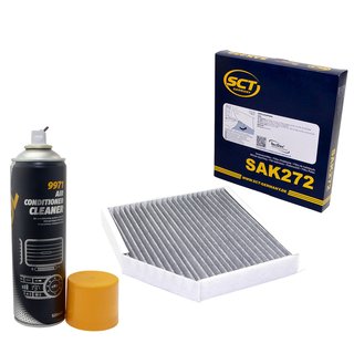 Cabin filter SCT SAK272 + cleaner air conditioning 520 ml MANNOL