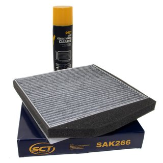 Cabin filter SCT SAK266 + cleaner air conditioning 520 ml MANNOL