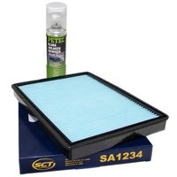 Cabin filter SCT SA1234 + cleaner air conditioning PETEC
