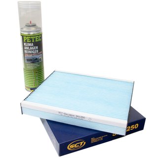 Cabin filter SCT SA1250 + cleaner air conditioning PETEC