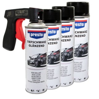Felgenspray schwarz glanz Lack Spray Presto 428948 4 X 500 ml mit Pistolengriff