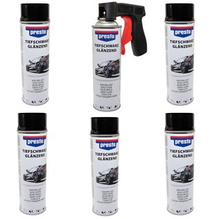 Rimspray Black Gloss Rimblack Rally Spray Paintspray Presto 428948 6 X 500 ml with Pistolgrip