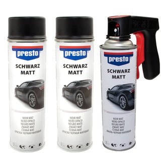 Rimspray black matte paint spray Presto 428955 3 X 500 ml with pistolgrip