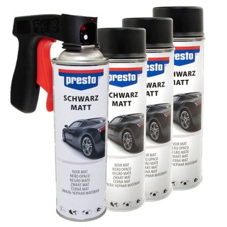 Felgenspray schwarz matt Lack Spray Presto 428955 4 X 500 ml mit Pistolengriff