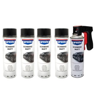 Felgenspray schwarz matt Lack Spray Presto 428955 5 X 500 ml mit Pistolengriff