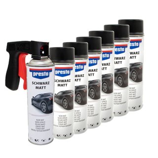 Rimspray black matte paint spray Presto 428955 6 X 500 ml with pistolgrip