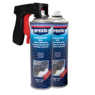 Underbodyprotection stonechip spray black Presto 306017 2 X 500 ml with pistolgrip