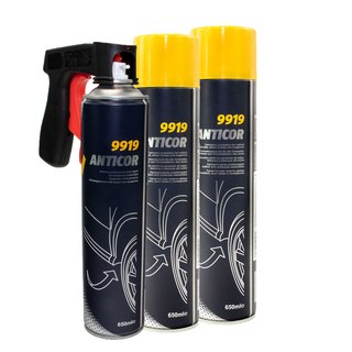 Unterbodenschutz Anticor Spray 9919 MANNOL 3 X 650 ml mit Pistolengriff