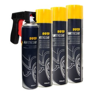 Unterbodenschutz Anticor Spray 9919 MANNOL 4 X 650 ml mit Pistolengriff