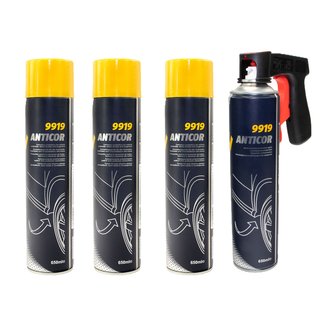 Unterbodenschutz Anticor Spray 9919 MANNOL 4 X 650 ml mit Pistolengriff