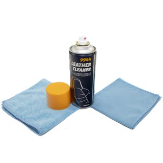 Lederreiniger Leder Schutz MANNOL 9944 450 ml + Mikrofaser + Poliertuch