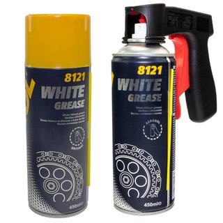 Kettenspray White Grease Sprhfett Mannol 8121 2 X 450 ml mit Pistolengriff