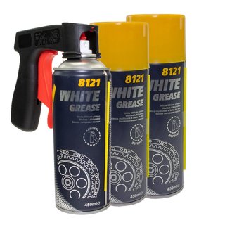 Chain Spray White Grease Spray Mannol 8121 3 X 450 ml with pistolgrip
