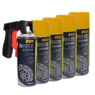 Chain Spray White Grease Spray Mannol 8121 5 X 450 ml with pistolgrip